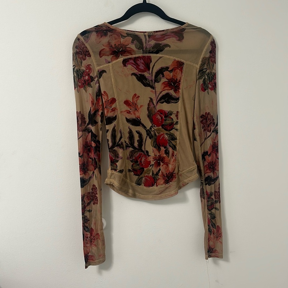 COPY - Free People Long sleeve Floral Mesh Top